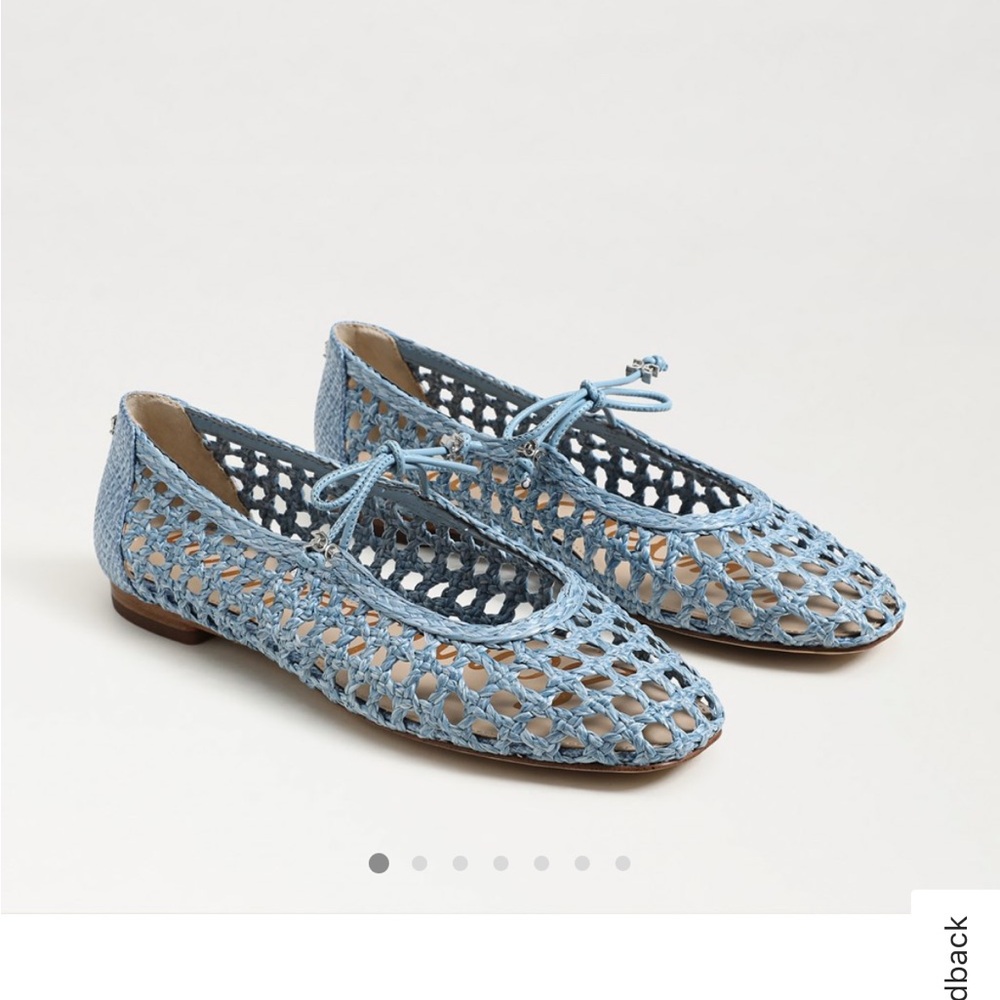 Sam Edelman Light Blue Crochet Ballet Flats